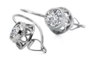 Argent sterling 925 Zircon Des boucles d'oreilles Style vintage vec117s